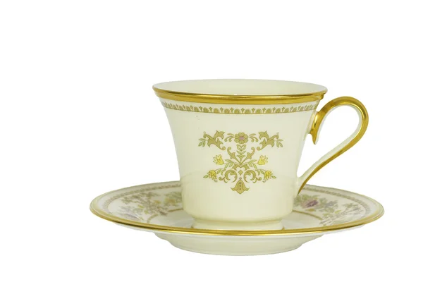 Antique Tea Cup and Saucer Isolated — Stock Photo, Image