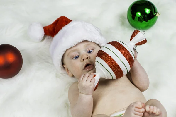 Baby christmas portret — Stockfoto