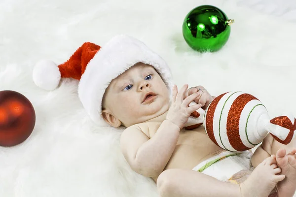 Baby christmas portret — Stockfoto