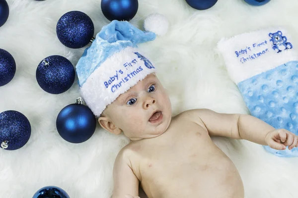 Retrato de Navidad bebé — Foto de Stock