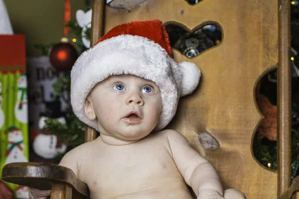 Baby christmas portret — Stockfoto