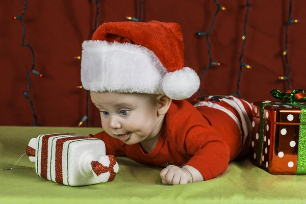 赤ちゃんのクリスマスの肖像画 — ストック写真