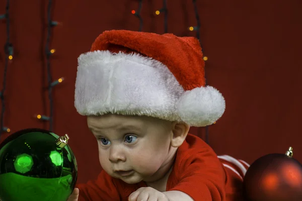 Retrato de Navidad bebé — Foto de Stock