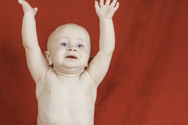 Toddler Boy Raising His Arms — Stock Photo, Image