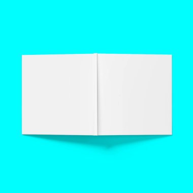 Okul konseptine geri dönelim - Otuzka arkaplan masasında açık olan boş sert kapak kitabının üst görünümü