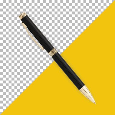 Altın bantlı siyah kalemi kapat