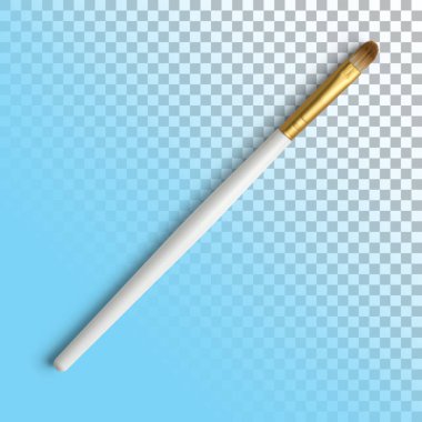 Beyaz fırçanın izole edilmiş yakın çekimi