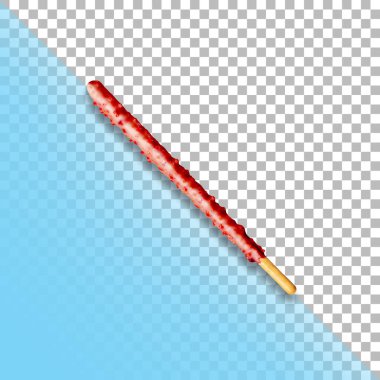 Şeffaf arkaplanda ezilmiş fındıklı çikolatalı çıtır tatlı pipet..