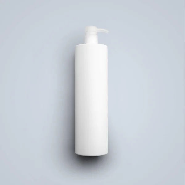 Bottiglia Plastica Cosmetica Bianca Rendering Con Pompa Dispenser Isolata Sfondo — Foto Stock