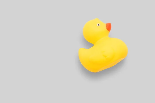 Close View Cute Yellow Rubber Duck Isolated White Background Added — Stock Photo, Image
