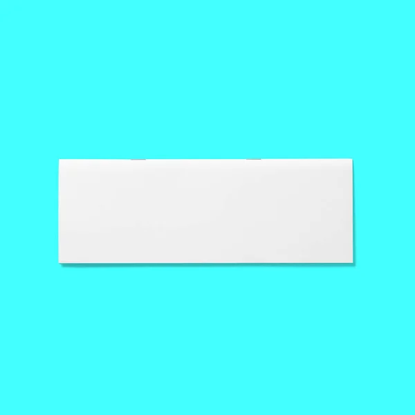 Blank White Paper Isolated Blue Background — Stock Photo, Image