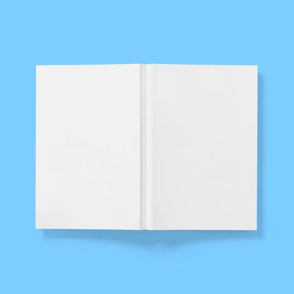 Concept Retour École Couverture Rigide Livre Blanc Blanc Envers Ouvert — Photo