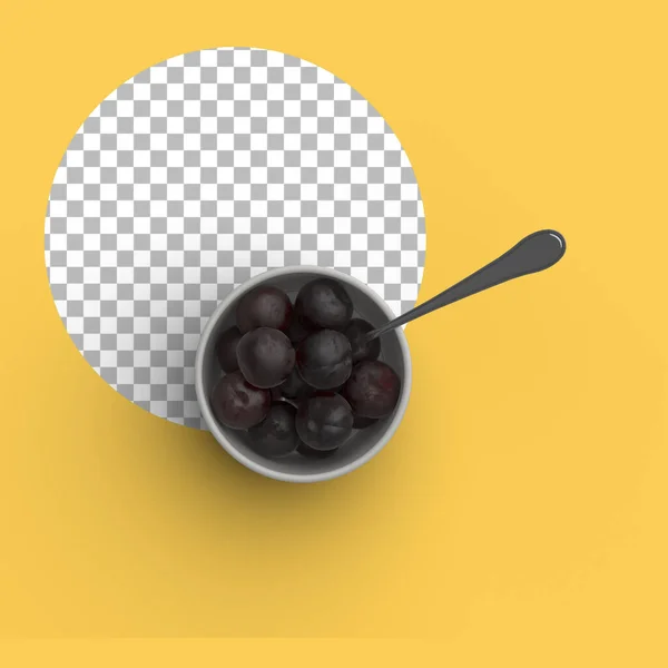 Completar Vista Fresco Preto Berry Isolado — Fotografia de Stock
