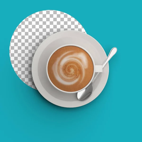 Tutup Tampilan Latte Panas Yang Terisolasi — Stok Foto