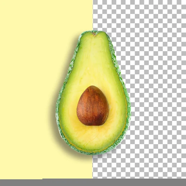 Cut Half Avocado Seed Transparent Background — Stock Photo, Image