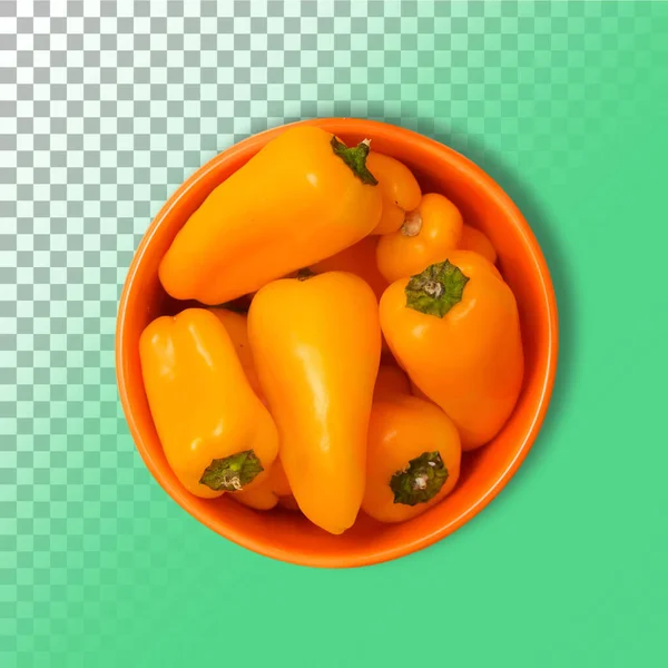 Raw Organic Sweet Orange Peppers Ready Eat Isolated Transparent Background — Stock fotografie