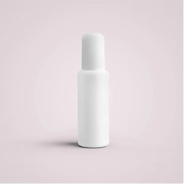 Rendering Blanco Witte Cosmetische Plastic Spuitfles Geïsoleerd Grijze Achtergrond Geschikt — Stockfoto