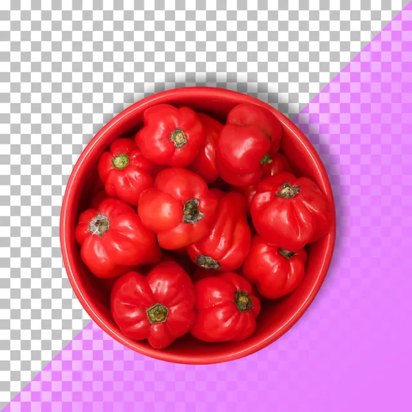 Viagem Tomates Feios Uma Tigela Vermelha Fundo Transparente Psd — Fotografia de Stock