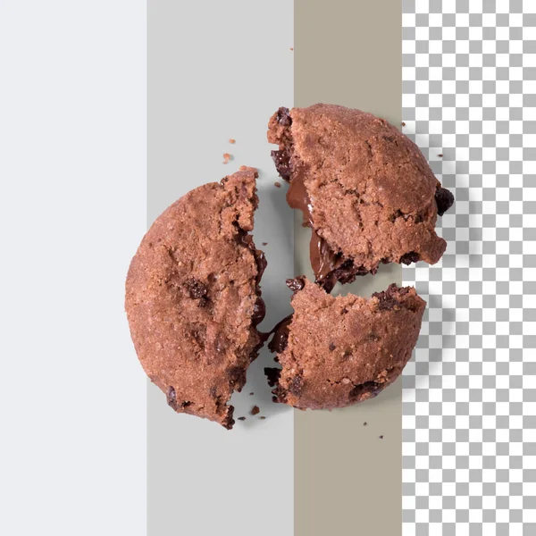 Házi Készítésű Csokoládé Chip Cookie Izolált — Stock Fotó