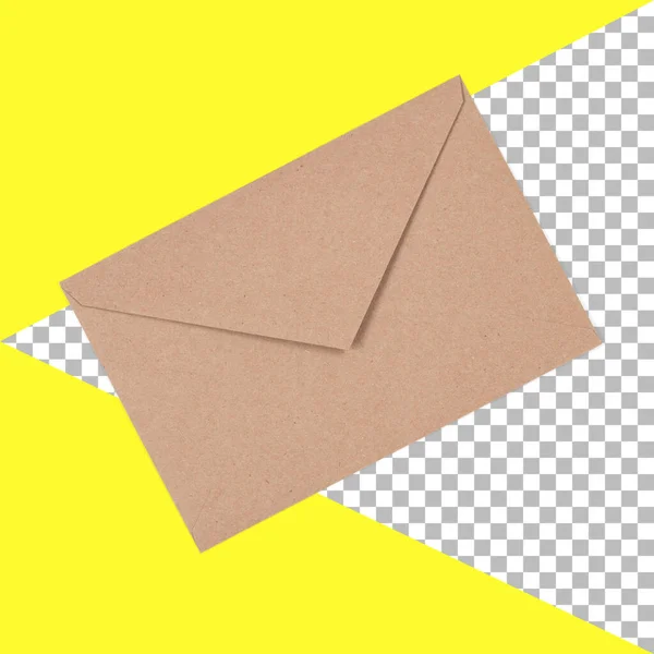 Top View Isolated Brown Envelope — Stock Photo, Image