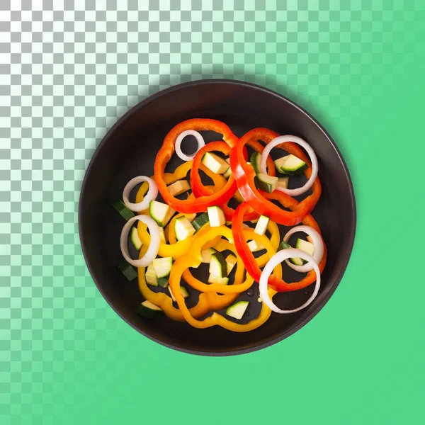 Fresh Italian Paprika Bowl Isolated Transparent Background — Stock Photo, Image