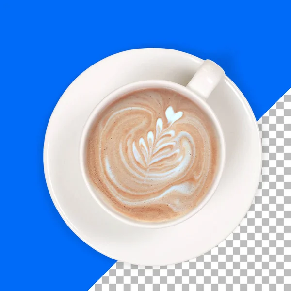 Vereinzelt Heißen Kaffee Latte Auf Weißer Tasse — Stockfoto