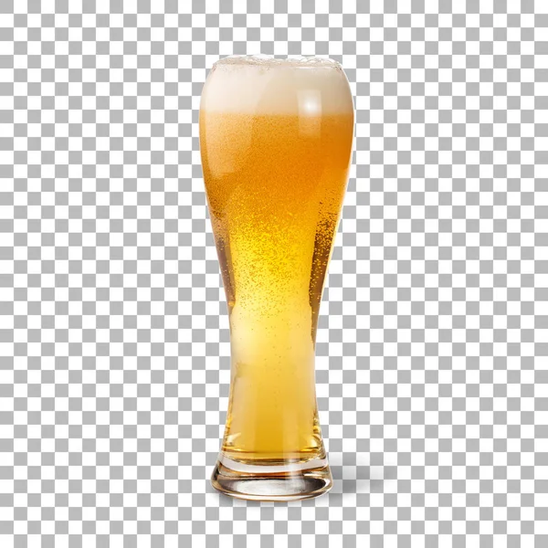 Geïsoleerd Koud Bier Glas Met Schuim — Stockfoto