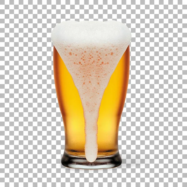 Cerveja Gelada Isolada Vidro Com Espuma — Fotografia de Stock