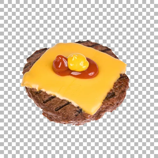 Isolated Patty Sliced Cheese — Stock Photo, Image