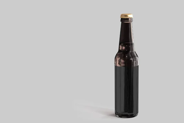 啤酒瓶模型与空白标签的白色背景 Oktoberfest概念 — 图库照片