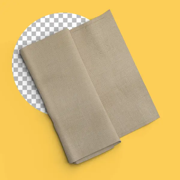 Isolated Shot Folded Brown Napkin Transparent Background — Stock Photo, Image