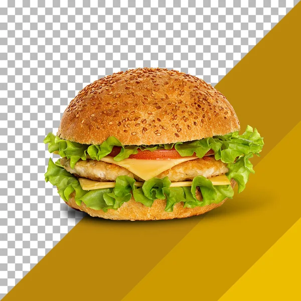 Fresh Tasty Burger Isolated Transparent Background — Stock Photo, Image