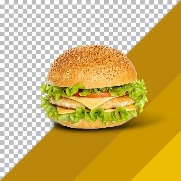 Frische Leckere Burger Isoliert Auf Transparentem Hintergrund — Stockfoto