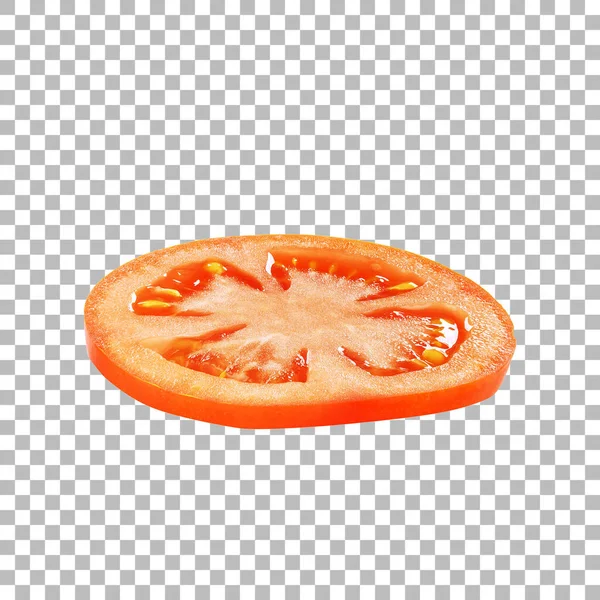 Nahaufnahme Frische Tomatenscheibe Isoliert — Stockfoto