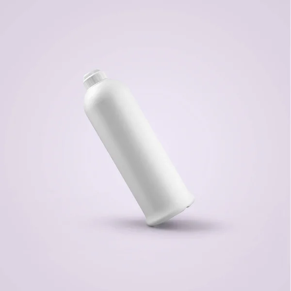 Renderowanie Puste Białe Plastikowe Butelki Push Pull Cap Izolowane Szarym — Zdjęcie stockowe
