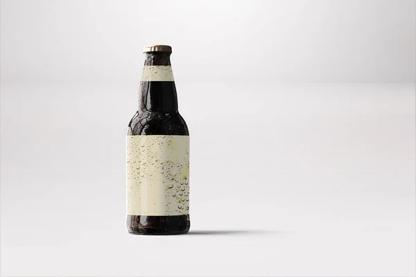 Leere Schwarze Bierflaschen Attrappe Isoliert Dunkle Alkohol Getränkeflasche Verspottet Oktoberfest — Stockfoto