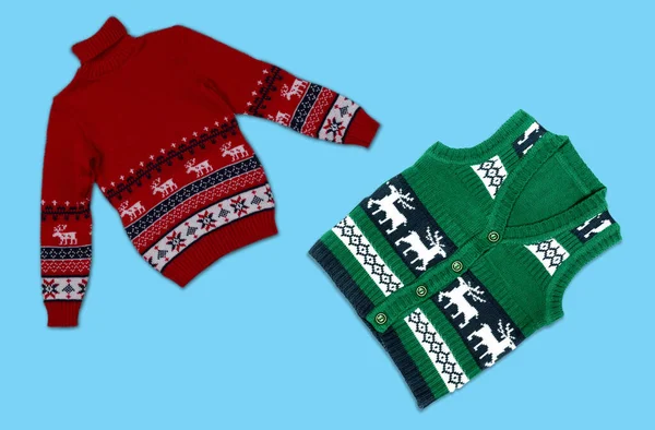 Set Sweater Dengan Gaya Natal — Stok Foto