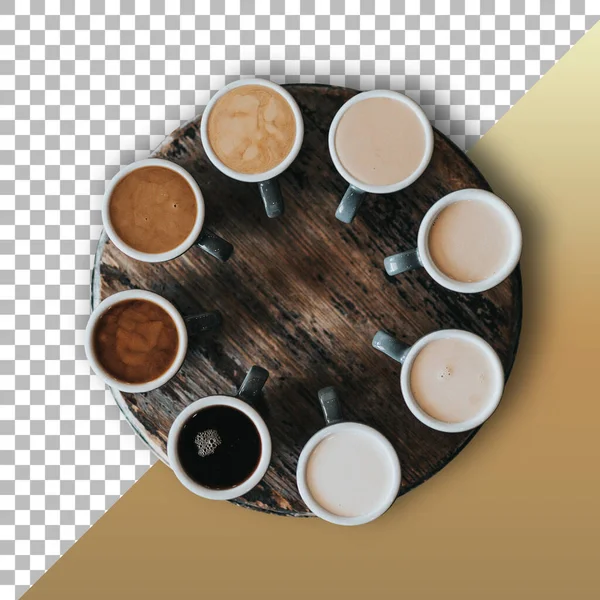 Kopp Latte Isolerad Transparent Bakgrund — Stockfoto