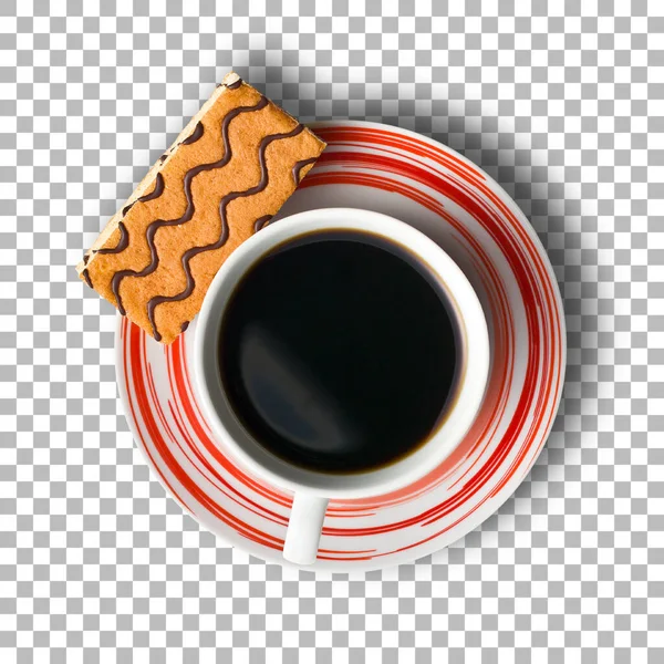 透明な背景に黒コーヒーのカップの孤立ショット — ストック写真
