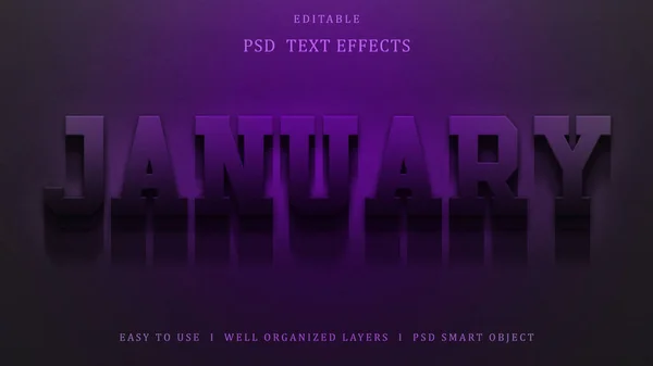 Efectos Texto Enero Púrpura Profundo — Foto de Stock