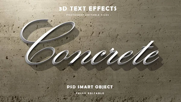 Concrete wall 3D text effect design template.