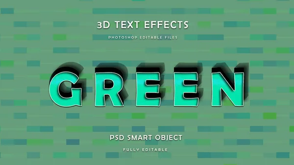 緑の滑らかな3Dテキスト効果デザインテンプレート — ストック写真