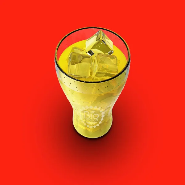 Limonádés Üveg Mockup Jéggel — Stock Fotó