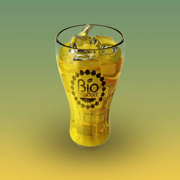 Limonade Glas Mockup Met Rotsen Ijs — Stockfoto