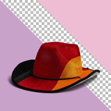 İzole edilmiş kahverengi deri kovboy şapkası