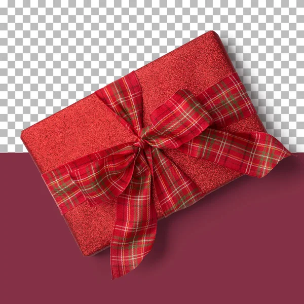Top View Christmas Box Isolated — Stock Photo, Image