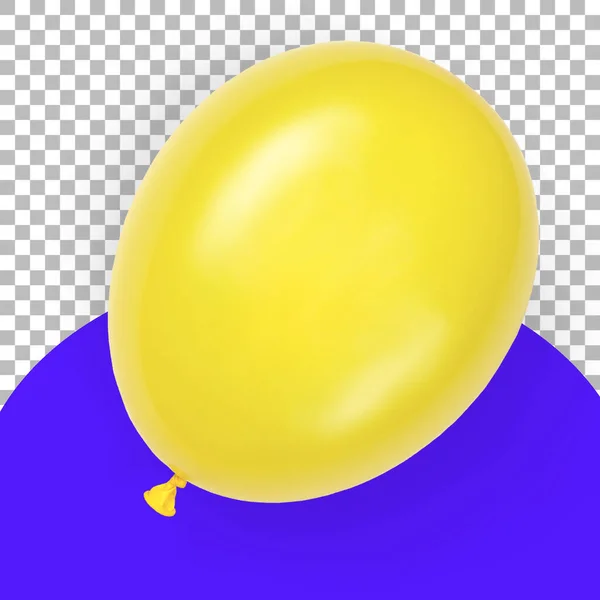 Visão Superior Balão Amarelo Isolado — Fotografia de Stock