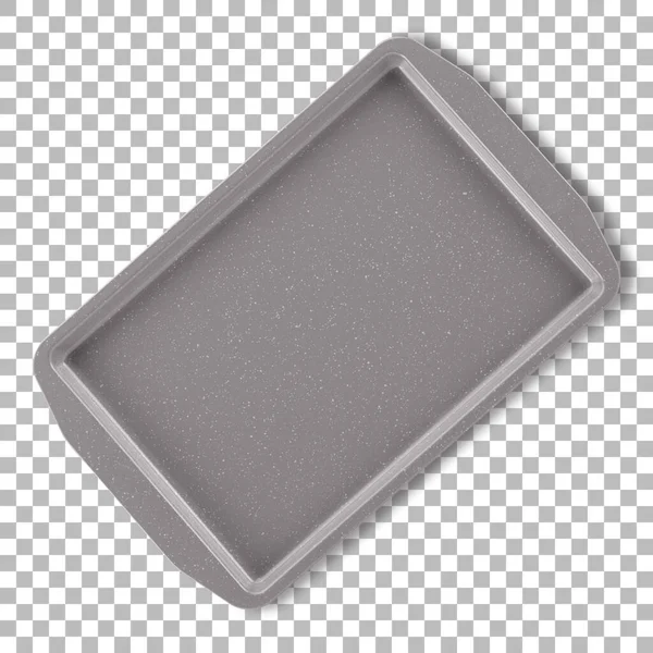 透明的孤立色陶瓷矩形托盘 — 图库照片