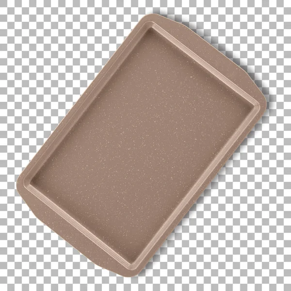 Izolowana Ceramiczna Prostokątna Taca Przezroczystością — Zdjęcie stockowe