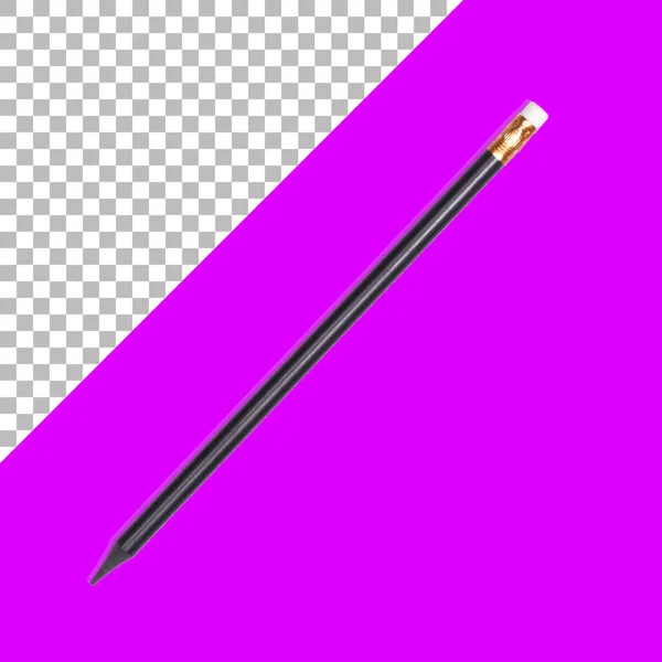 Isolierter Schwarzer Bleistift Mit Weißem Gummi — Stockfoto